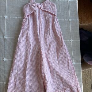 Hope & Henry Pink Gingham Jumpsuit size 7